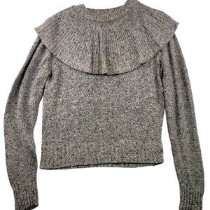 The Villager Womens Vintage Gray Sweater Cowl Neck Detail Medium Silk Wool Blend